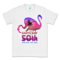 White earth day 50th anniversary pink flamingos sunset silhouette Classic Tee - linhVisuals