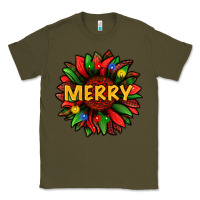 Army Green merry christmas with light sunflower bbs Classic Tee - BundleAndBundleShop
