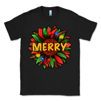 Black merry christmas with light sunflower bbs Classic Tee - BundleAndBundleShop