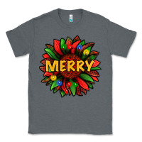 Charcoal Heather merry christmas with light sunflower bbs Classic Tee - BundleAndBundleShop