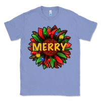 Colony Blue merry christmas with light sunflower bbs Classic Tee - BundleAndBundleShop