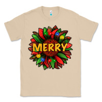 Mushroom merry christmas with light sunflower bbs Classic Tee - BundleAndBundleShop