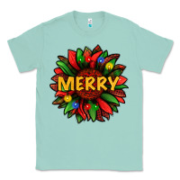 Seafoam merry christmas with light sunflower bbs Classic Tee - BundleAndBundleShop