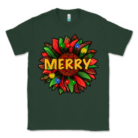 Sports Green merry christmas with light sunflower bbs Classic Tee - BundleAndBundleShop