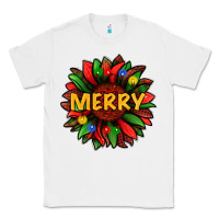 White merry christmas with light sunflower bbs Classic Tee - BundleAndBundleShop