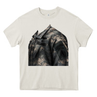 Cream english pointer us army Heavy Core Tee - RanaPortraitStore