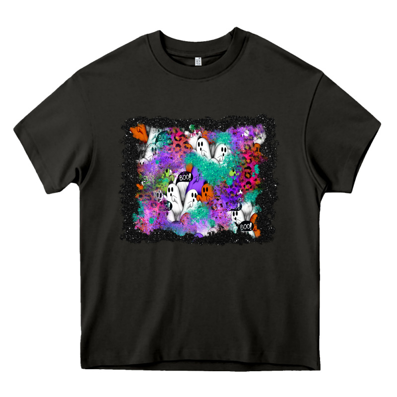 Halloween Ghost And Turquoise Glitter Background Heavy Core Tee by BundleAndBundleShop | Teevron