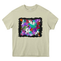 Mossy halloween ghost and turquoise glitter background Heavy Core Tee - BundleAndBundleShop