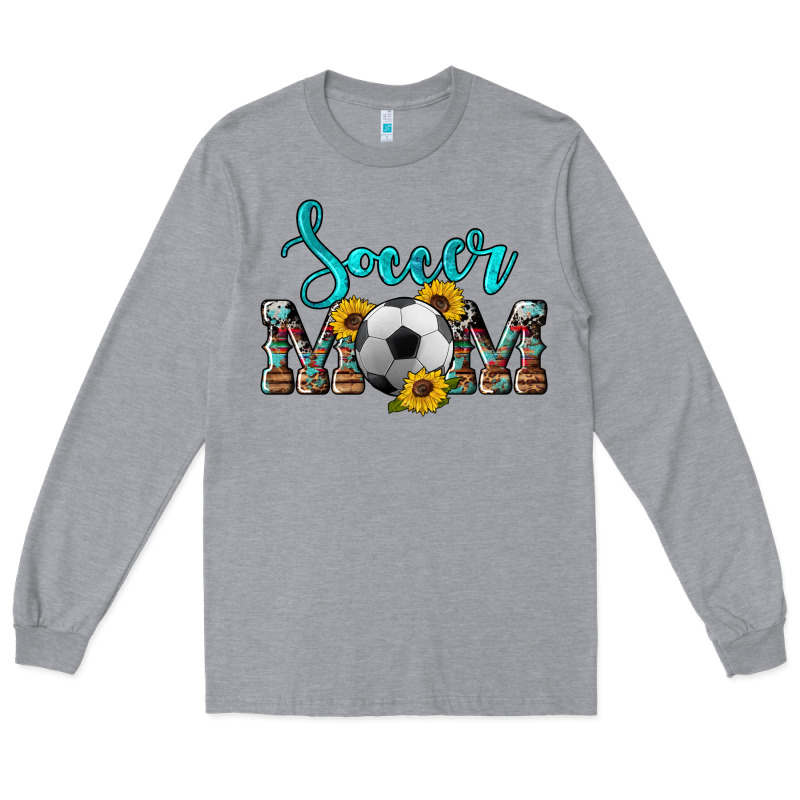 Western Leopard Cowhide Sunflowers  Glitter Mom Soccer Long Sleeve Tee by Artiststas | Teevron
