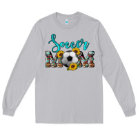 Moon Dust western leopard cowhide sunflowers  glitter mom soccer Long Sleeve Tee - Artiststas