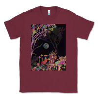 Burgundy psychedelic t  shirt colorful night t  shirt Classic Tee - linhVisuals