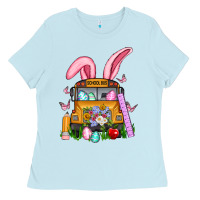 Baby Blue school bus easter Ladies Tee - Artiststas