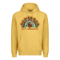 Antique Gold happy thanksgiving rainbow Premium Hoodie - BarkalooDesign