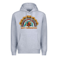 Heather Grey happy thanksgiving rainbow Premium Hoodie - BarkalooDesign