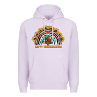 Lilac happy thanksgiving rainbow Premium Hoodie - BarkalooDesign