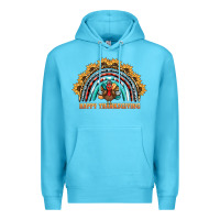 Ocean Blue happy thanksgiving rainbow Premium Hoodie - BarkalooDesign