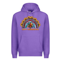 Purple happy thanksgiving rainbow Premium Hoodie - BarkalooDesign