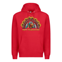 Red happy thanksgiving rainbow Premium Hoodie - BarkalooDesign