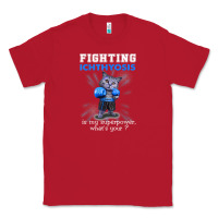 Red fighting cat ichthyosis awareness Classic Tee - linhVisuals