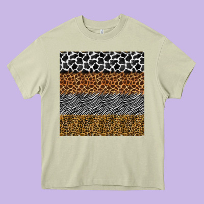 Safari Animals Seamless Pattern Heavy Core Tee Designed By Bundleandbundleshop