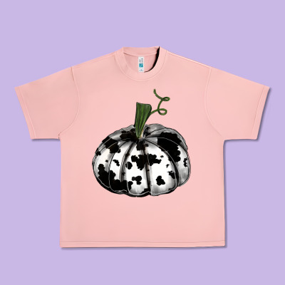 Watercolor Cowhide Halloween Pumpkin Urban Heavy Tee Designed By Ranaportraitstore