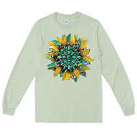 Matcha sunflower with gemstone and cowhide Long Sleeve Tee - Artiststas