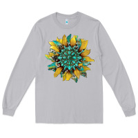 Moon Dust sunflower with gemstone and cowhide Long Sleeve Tee - Artiststas