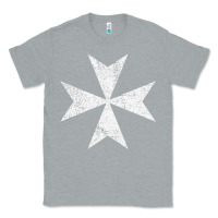 Heather Grey white cross     knights hospitaller' Classic Tee - linhVisuals