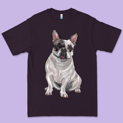 White Black French Bulldog Premium Tee Designed By Lillyallendesigns
