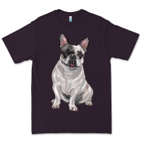 Plum white black french bulldog Premium Tee - LillyAllenDesigns