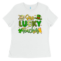 White one lucky teacher Ladies Tee - Artiststas