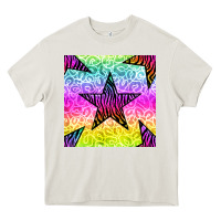 Cream zebra glitter star seamless pattern Heavy Core Tee - BundleAndBundleShop