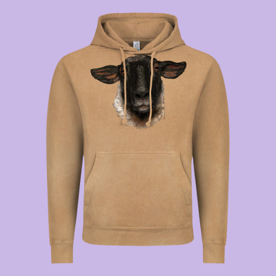 Suffolk Ewe Head Vintage Hoodie Designed By Barkaloodesign