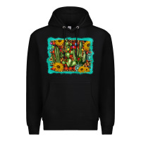 Black cactus christmas Premium Hoodie - BarkalooDesign