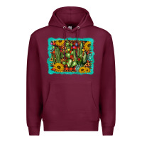 Burgundy cactus christmas Premium Hoodie - BarkalooDesign