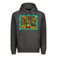 Charcoal Heather cactus christmas Premium Hoodie - BarkalooDesign