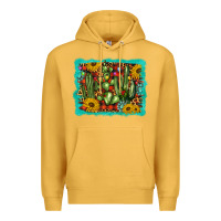 Mustard cactus christmas Premium Hoodie - BarkalooDesign