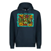 Navy cactus christmas Premium Hoodie - BarkalooDesign
