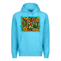 Ocean Blue cactus christmas Premium Hoodie - BarkalooDesign