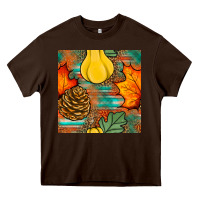 Chocolate Brown fall pumpkins seamless pattern Heavy Core Tee - BundleAndBundleShop