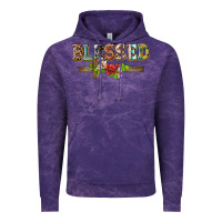 Cloud Purple blessed and floral cross Vintage Hoodie - BarkalooDesign
