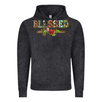 Vintage Black blessed and floral cross Vintage Hoodie - BarkalooDesign