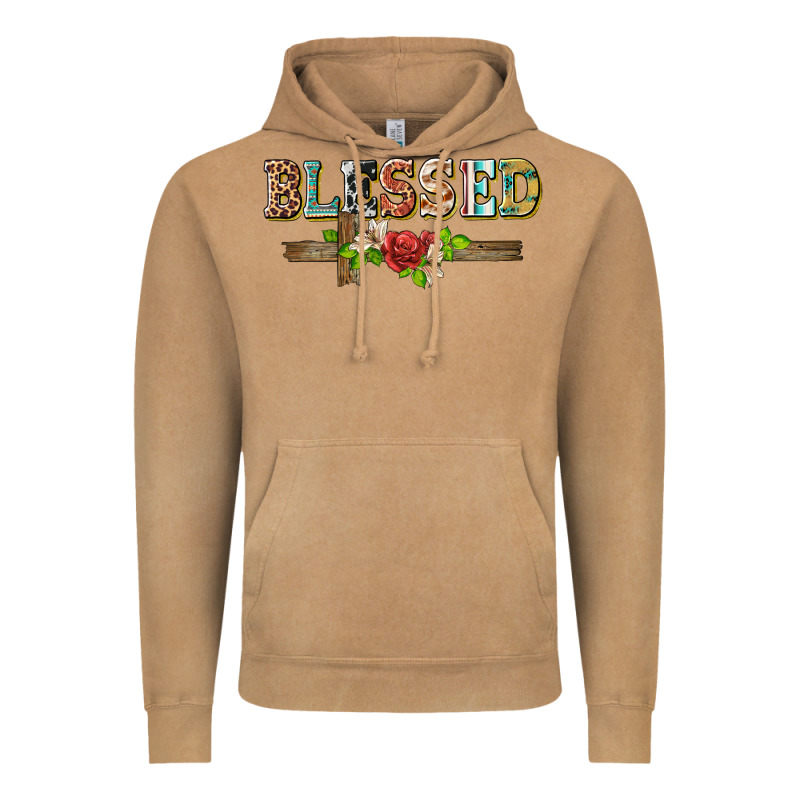 Blessed And Floral Cross Vintage Hoodie by BarkalooDesign | Teevron