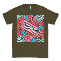 Army Green cosmetic fake eyelashes and butterfly with leopard seamless pattern bb Classic Tee - BundleAndBundleShop