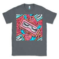 Charcoal Heather cosmetic fake eyelashes and butterfly with leopard seamless pattern bb Classic Tee - BundleAndBundleShop