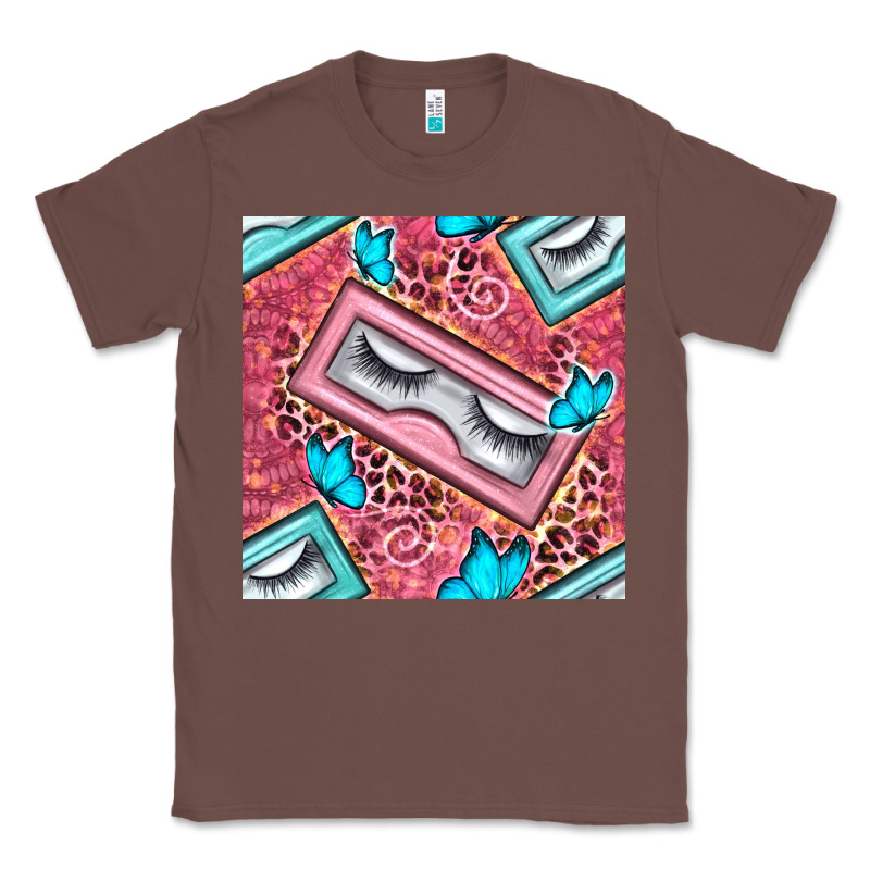 Cosmetic Fake Eyelashes And Butterfly With Leopard Seamless Pattern Bb Classic Tee by BundleAndBundleShop | Teevron
