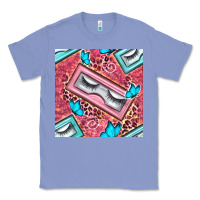 Colony Blue cosmetic fake eyelashes and butterfly with leopard seamless pattern bb Classic Tee - BundleAndBundleShop