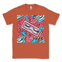 Copper cosmetic fake eyelashes and butterfly with leopard seamless pattern bb Classic Tee - BundleAndBundleShop