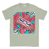 Matcha cosmetic fake eyelashes and butterfly with leopard seamless pattern bb Classic Tee - BundleAndBundleShop