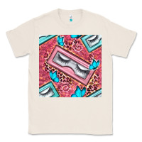 Natural cosmetic fake eyelashes and butterfly with leopard seamless pattern bb Classic Tee - BundleAndBundleShop